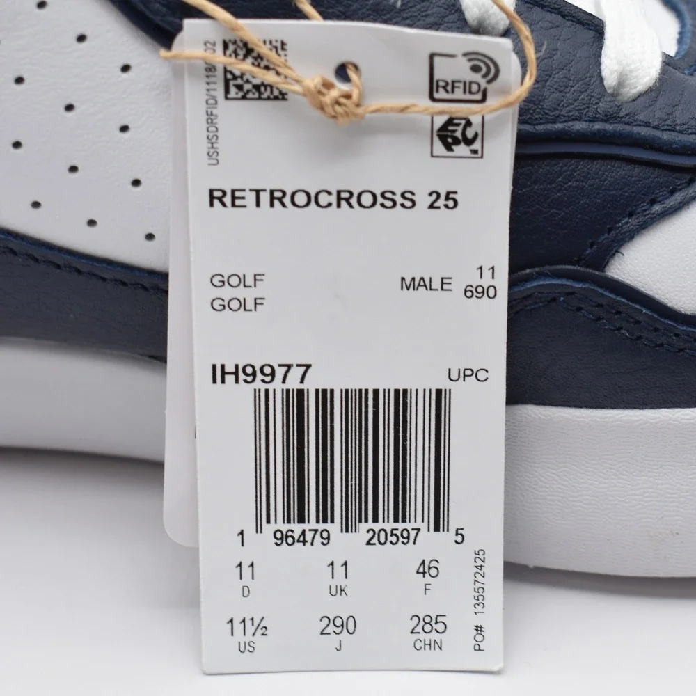 Adidas Retrocross 25 Spikeless Golf Shoes Men's Size‎ 11.5 White Navy IH9977 NWT